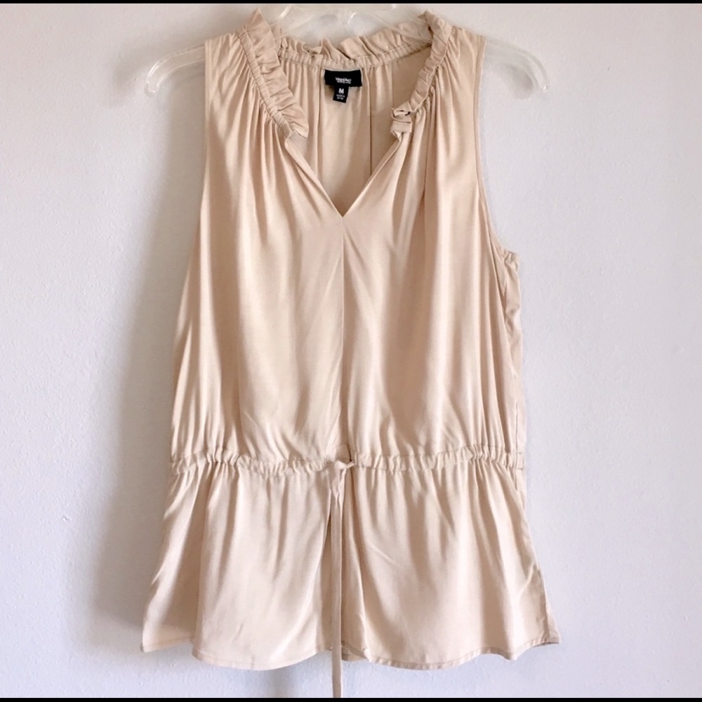 Surplus Blouse Peplum Utility Top Sleeveless Ties